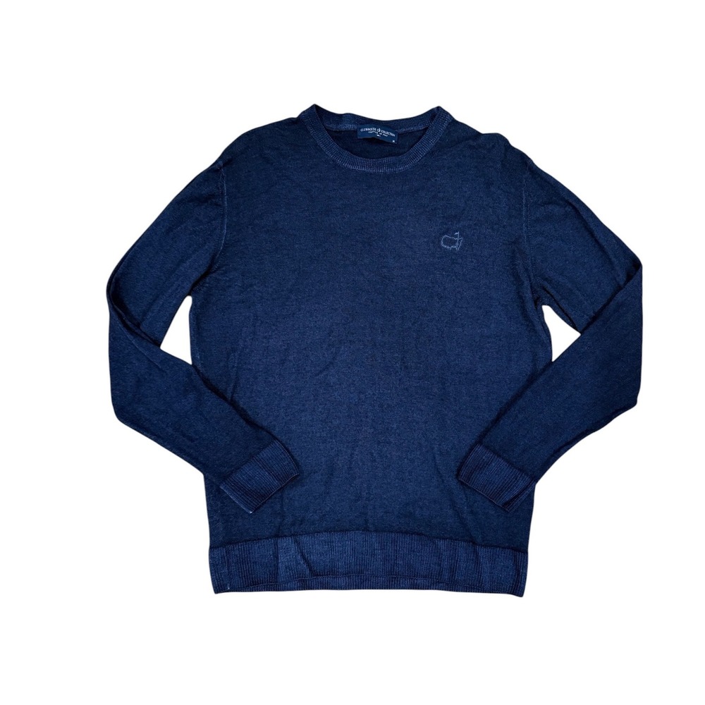 Clubhouse Collection Masters Marino Wool Navy Sweater Mens Made in Italy S/M - Picture 3 of 10